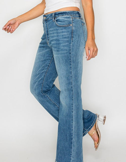 Load image into Gallery viewer, bytos Full Size Cat's Whiskers Mid Rise Bootcut Jeans
