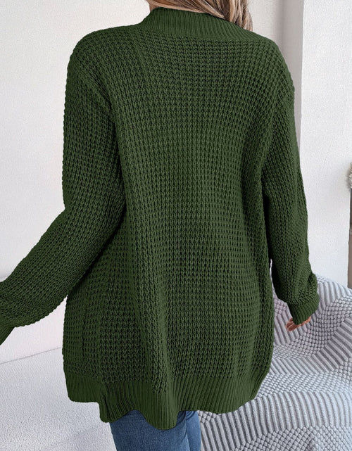 Load image into Gallery viewer, Open Front Long Sleeve Cardigan with Pockets
