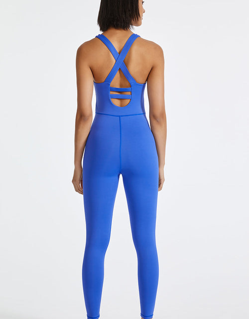 Load image into Gallery viewer, Crisscross Back Wide Strap Active Jumpsuit
