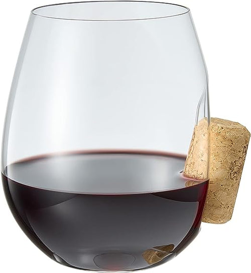 Load image into Gallery viewer, Corked Stemless Wine Glasses | Single | Stuck In The Glass Wine Cork Cocktail Glassware, Enthusiast Gift, Artisanal Crystal Glassware - Gift Idea for Him, Her, Wine Lover, Housewarming (19.6 OZ) by The Wine Savant
