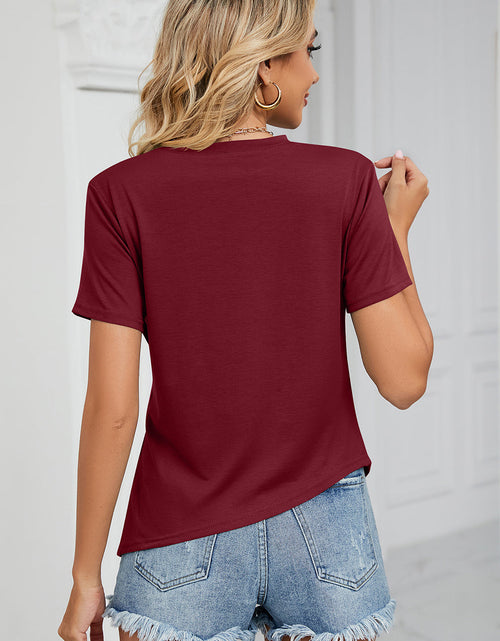 Load image into Gallery viewer, Ruched Round Neck Short Sleeve T-Shirt

