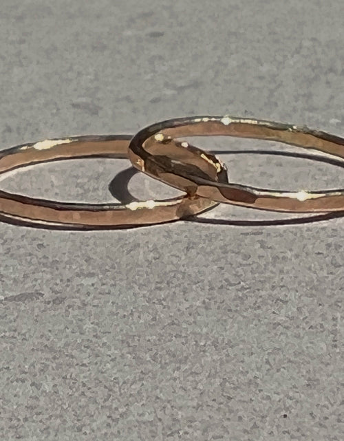 Load image into Gallery viewer, 14k Yellow Gold Hammered Rings by Toasted Jewelry
