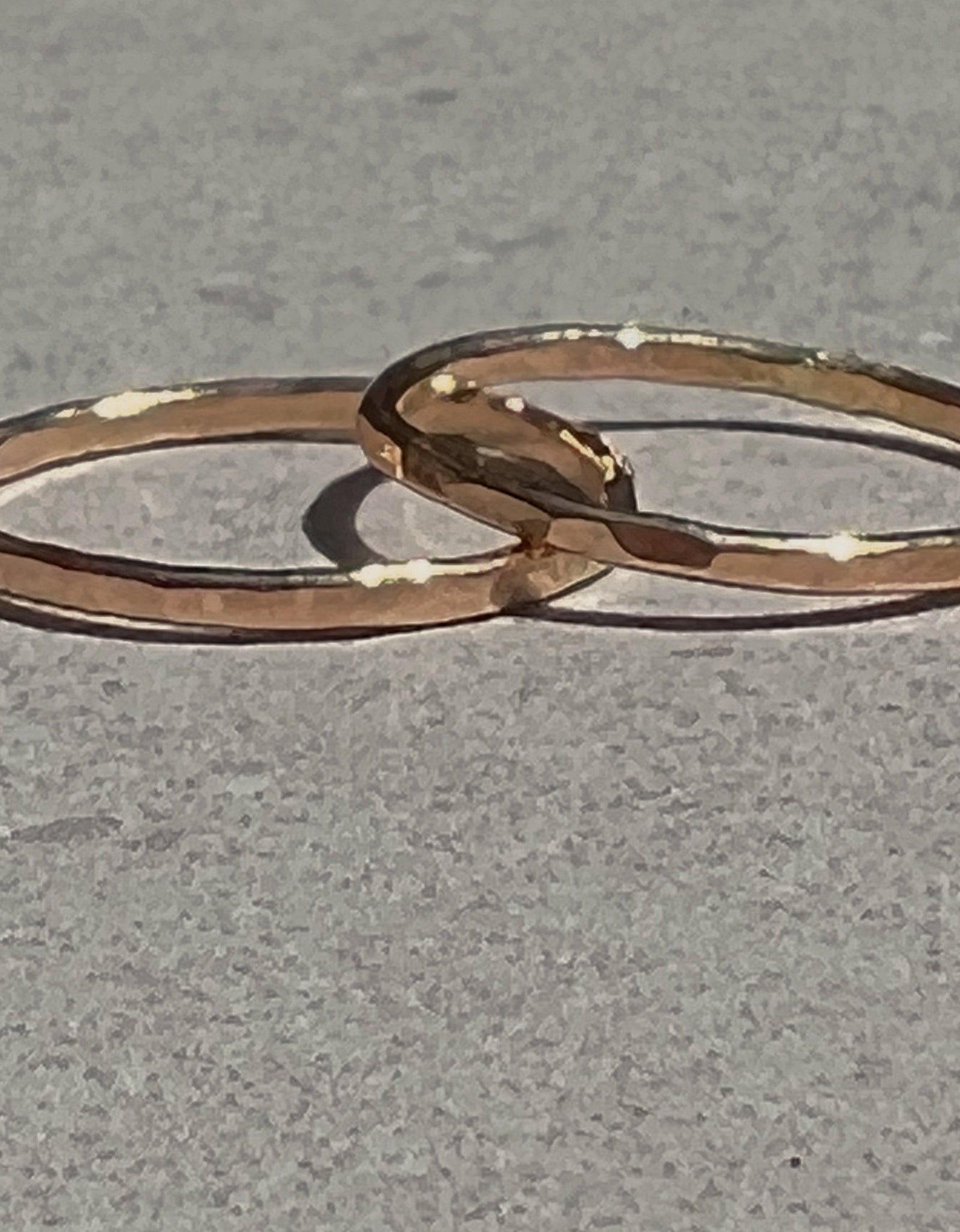 14k Yellow Gold Hammered Rings by Toasted Jewelry