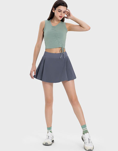 Load image into Gallery viewer, Millennia Pleated Detail Mid-Rise Waist Active Skirt
