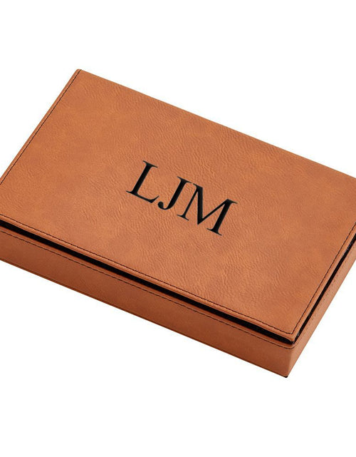Load image into Gallery viewer, Leatherette 2 Card Deck Set, Caramel 5" X 7.75" by Creative Gifts
