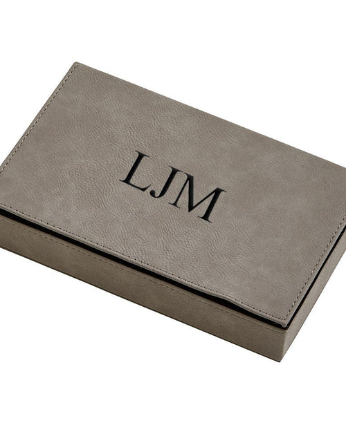 Load image into Gallery viewer, Leatherette 2 Card Deck Set, Grey 5" X 7.75" by Creative Gifts
