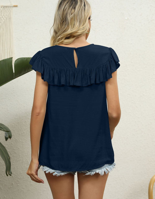 Load image into Gallery viewer, Spliced Lace Ruffled Blouse
