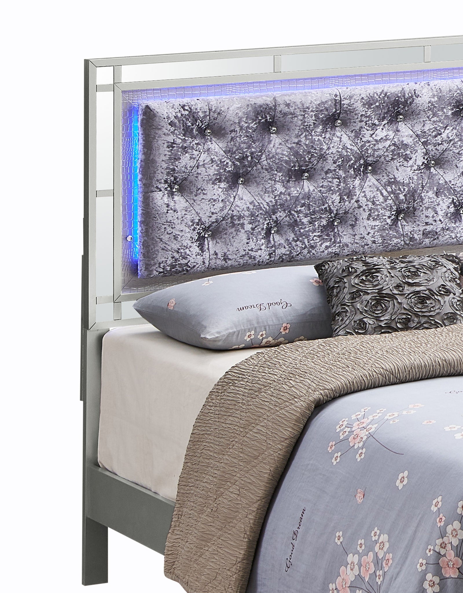 Madison - Upholstered Bed With LED by Couch.com
