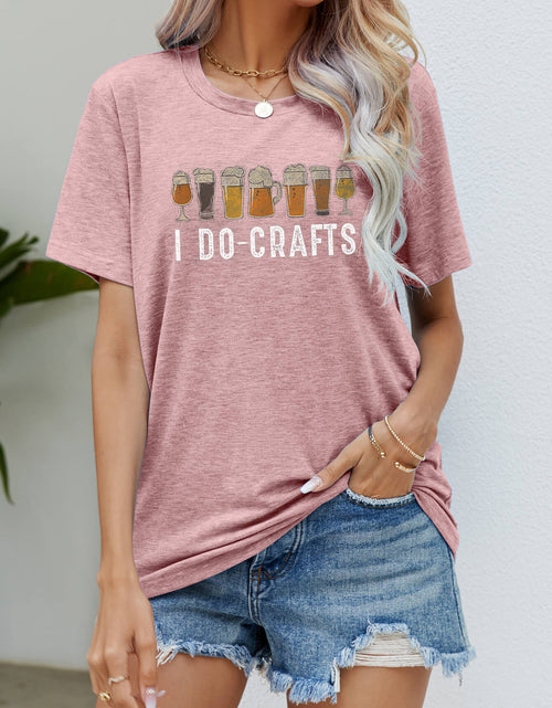 Load image into Gallery viewer, I DO CRAFTS Round Neck T-Shirt
