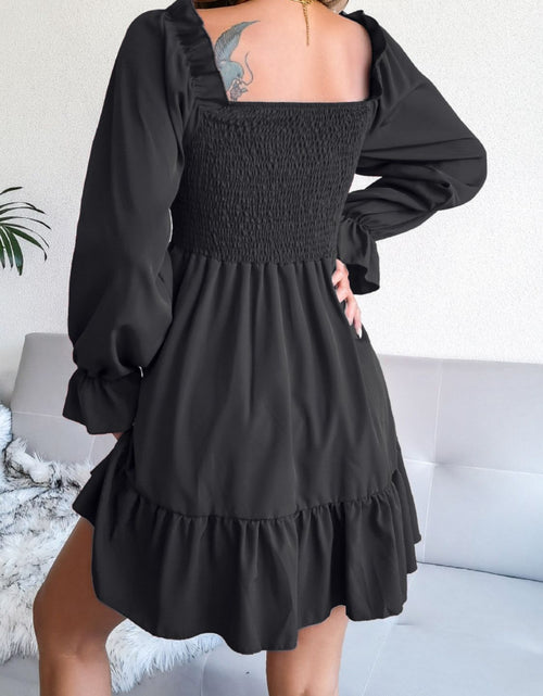 Load image into Gallery viewer, Smocked Flounce Sleeve Square Neck Dress
