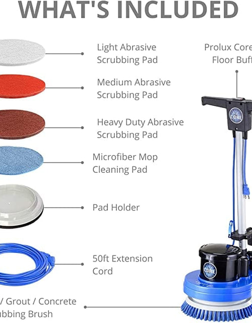 Load image into Gallery viewer, Prolux Core 13" Heavy Duty Commercial Polisher Floor Buffer Machine Scrubber and 5 Pads by Prolux Cleaners
