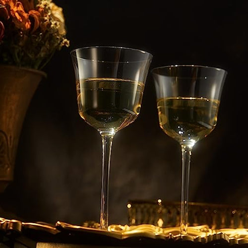 Load image into Gallery viewer, Vintage Crystal Nick &amp; Nora/Wine Coupe Glasses - Set of 2 - Clear Radiance - Cocktails, Wine, Whiskey, Gin, Cocktail Glass - Hand Blown Classy Glass - Timeless Art Deco Design - Long Stemmed (5 OZ) by The Wine Savant
