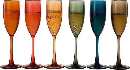 Load image into Gallery viewer, Unbreakable Pastel Color Acrylic Champagne Flutes Glasses | Set of 6 | European Style Toasting Cups 100% Tritan Drinkware, 5 oz Dishwasher Safe BPA-free plastic, Perfect for Wedding, Poolside Outdoors by The Wine Savant
