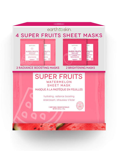 Load image into Gallery viewer, Super Fruits Watermelon &amp; Prickly Pear Sheet Face Mask Set - Pack of 4 by EarthToSkin
