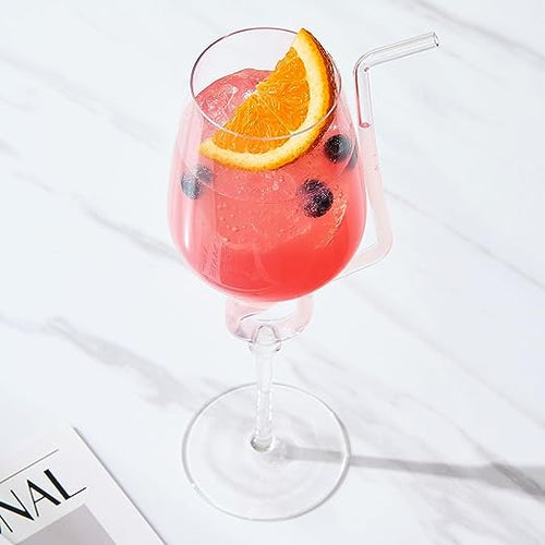 Load image into Gallery viewer, Straw Wine Glass, Spiral Vampire Wine Glass | 16oz | Stemmed Wine Glasses With A Built-In Straw, Creative Cocktail Glassware - Champagne, Gin &amp; Tonic, Juice, Water - Ideal Birthday Cup, Gift, Wedding by The Wine Savant
