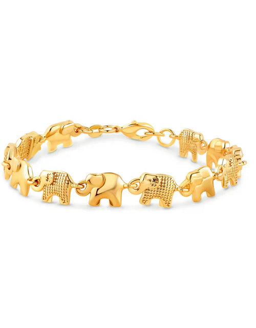 Load image into Gallery viewer, RMZ GOLD NYC 18K Gold Elephant Bracelet For Women 8''

