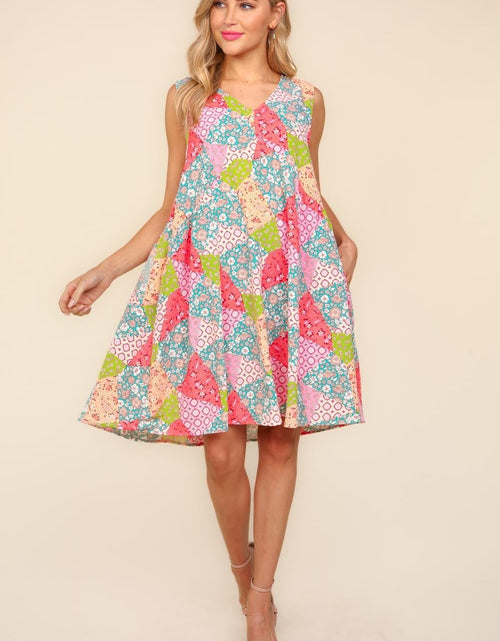 Load image into Gallery viewer, Haptics Full Size Babydoll Floral Patchwork Dress with Side Pockets
