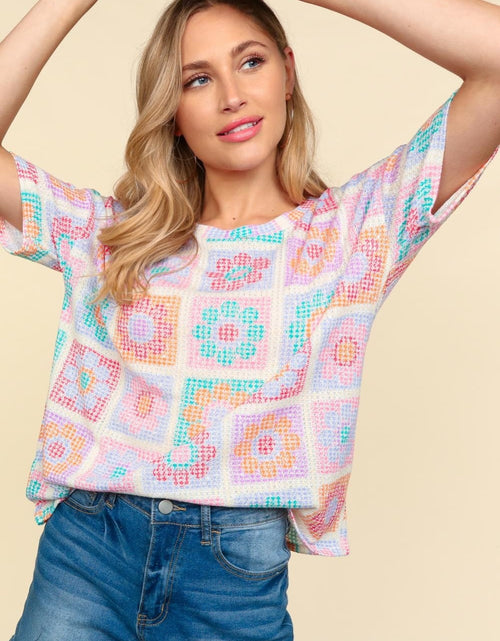 Load image into Gallery viewer, Haptics Flower Print Round Neck Short Sleeve T-Shirt
