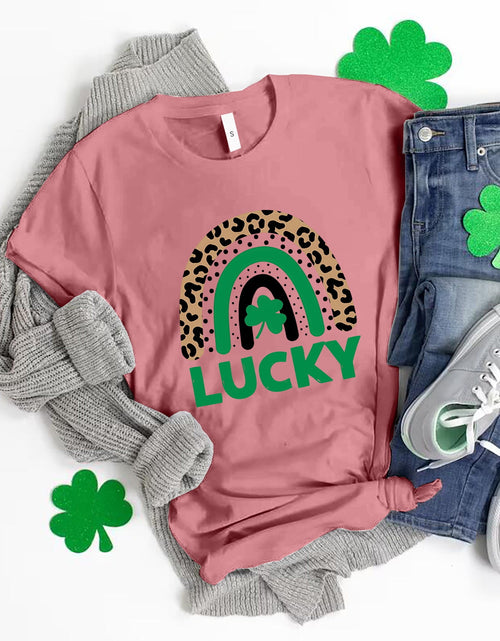Load image into Gallery viewer, LUCKY Round Neck Short Sleeve T-Shirt
