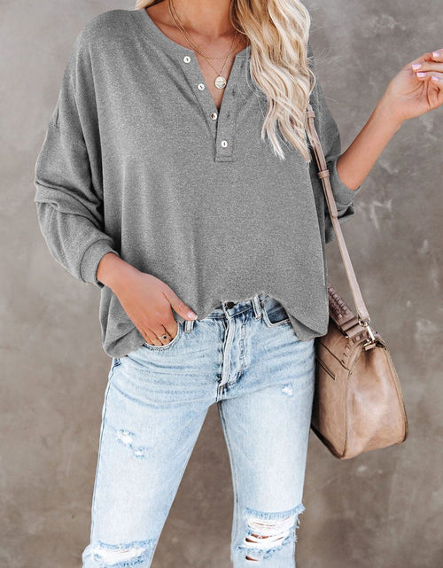 Load image into Gallery viewer, Buttoned Drop Shoulder Top
