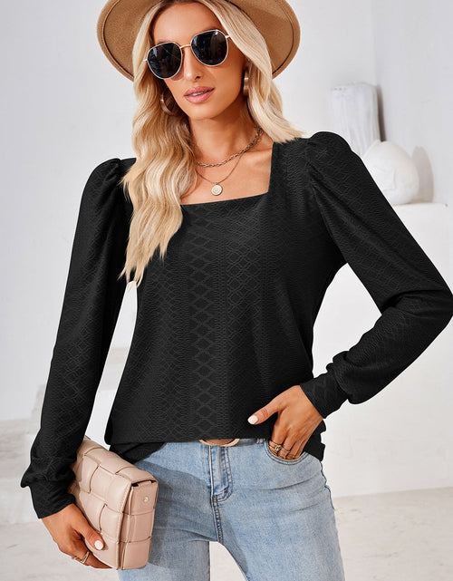 Load image into Gallery viewer, Square Neck Puff Sleeve T-Shirt
