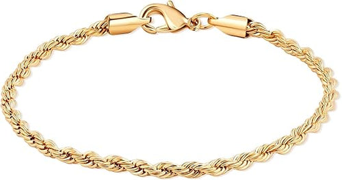 Load image into Gallery viewer, RMZ GOLD NYC 18K Gold Plated Rope Chain Bracelet - Made In Brazil
