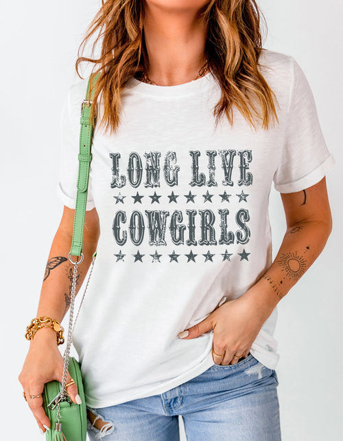 Load image into Gallery viewer, Letter Graphic Round Neck Short Sleeve T-Shirt
