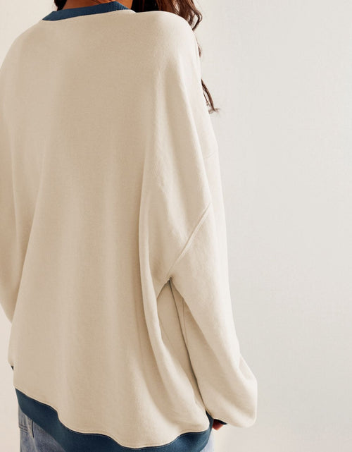 Load image into Gallery viewer, Mandy Contrast Trim Round Neck Long Sleeve Sweatshirt
