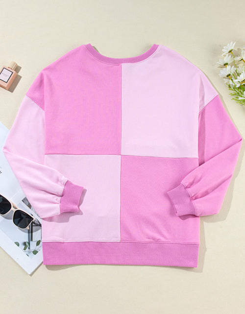 Load image into Gallery viewer, Color Block Half Button Long Sleeve Sweatshirt
