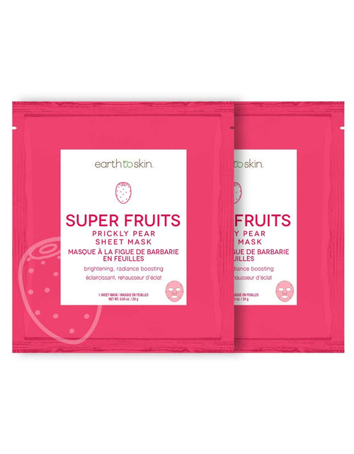 Load image into Gallery viewer, Super Fruits Watermelon &amp; Prickly Pear Sheet Face Mask Set - Pack of 4 by EarthToSkin
