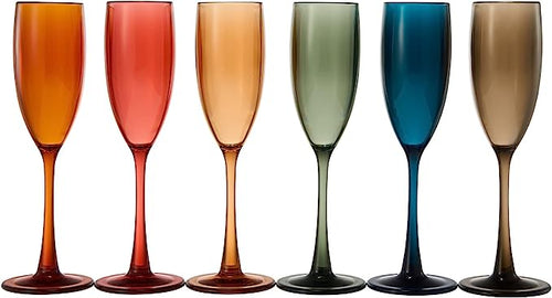 Load image into Gallery viewer, Unbreakable Pastel Color Acrylic Champagne Flutes Glasses | Set of 6 | European Style Toasting Cups 100% Tritan Drinkware, 5 oz Dishwasher Safe BPA-free plastic, Perfect for Wedding, Poolside Outdoors by The Wine Savant
