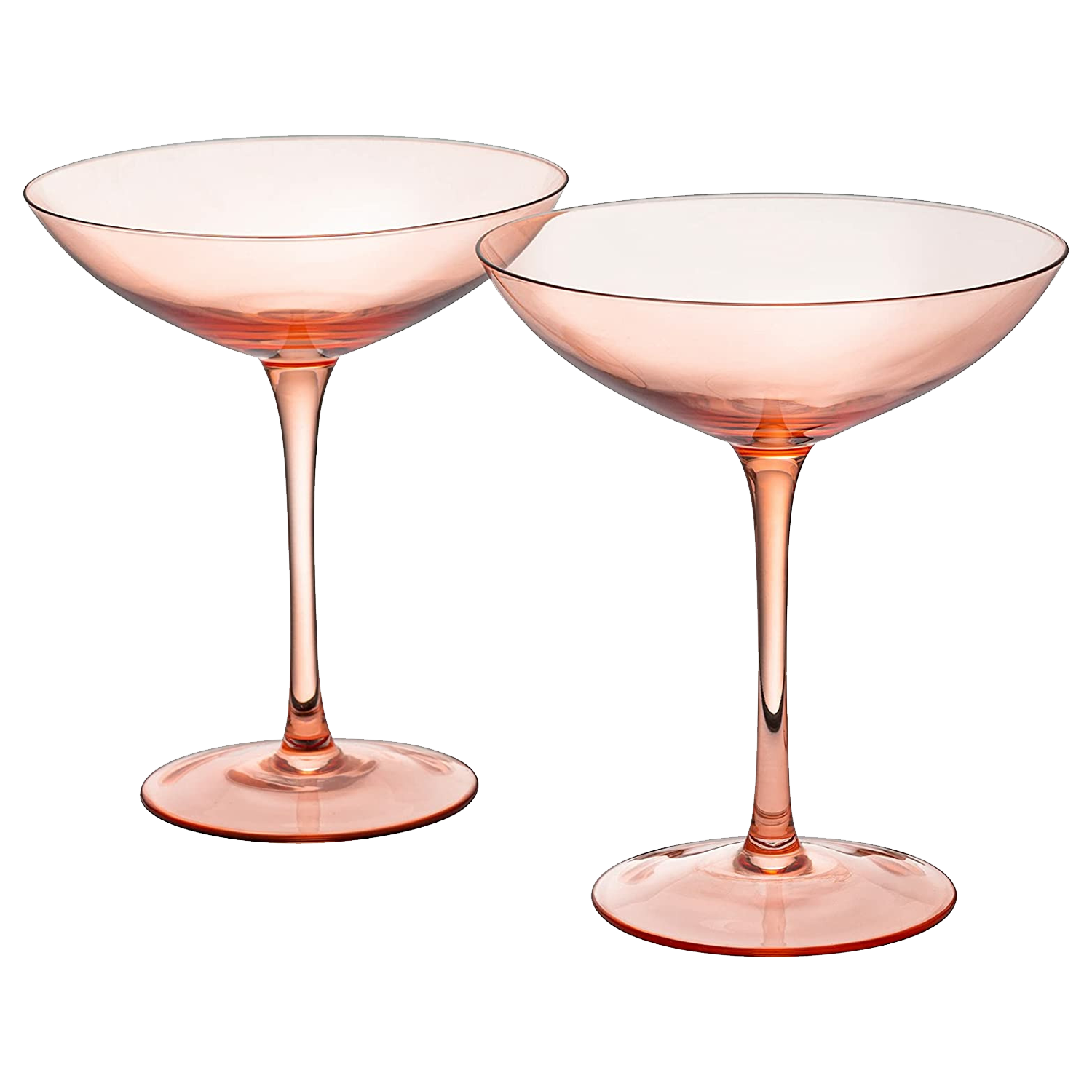 The Wine Savant Champagne Coupes 12oz Colorful Champagne Glasses, Prosecco, Mimosa Glasses Set, Cocktail Glass Set, Bar Glassware Luster Glasses (2, Orange) by The Wine Savant