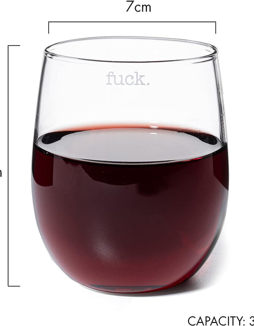 Load image into Gallery viewer, F*CK Wine Glass Single Set, Large 11 oz Glasses, Fuck Fucking Glass Unique Italian Style Tall Stemless for White &amp; Red Wine, Water, Novelty Tumbler, Gifts, Comedy Beautiful Glassware (Stemless) by The Wine Savant

