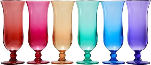Load image into Gallery viewer, Unbreakable Color Hurricane Glasses | Set of 6 | 100% Tritan Drinkware, 14 oz Acrylic Dishwasher Safe Shatterproof BPA-free plastic, Reusable Pina Colada, Cocktail Margarita Tropical Party Drinkware by The Wine Savant
