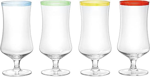 Load image into Gallery viewer, Hurricane Glasses, Large 17oz Pina Colada, Set of 4 Tropical Cocktail Tall Stemmed Crystal Glassware, Poco Grande Cups, Tulip Shaped for Bar Drinks, Daiquiri, Juice, Bloody Mary, Mai Tai, Cocktails by The Wine Savant
