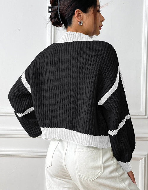 Load image into Gallery viewer, Contrast Open Front Long Sleeve Cardigan
