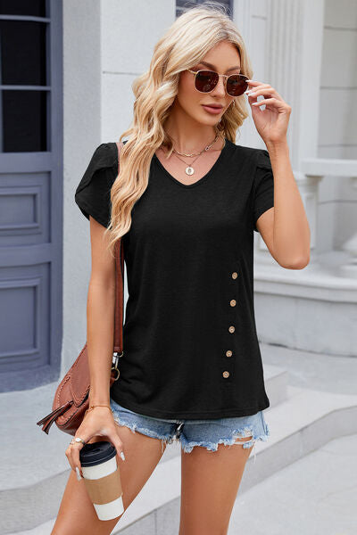 Load image into Gallery viewer, V-Neck Short Sleeve T-Shirt
