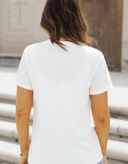 Load image into Gallery viewer, Sequin Leopard Round Neck Short Sleeve T-Shirt
