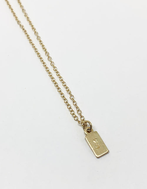Load image into Gallery viewer, Initial Tag Necklace by Jennifer Cervelli Jewelry
