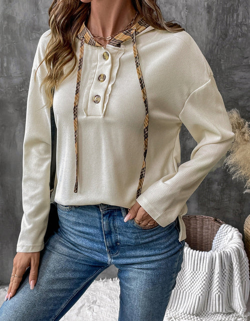 Load image into Gallery viewer, Perfee Drawstring Long Sleeve Hooded T-Shirt

