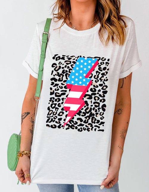 Load image into Gallery viewer, Graphic Round Neck Short Sleeve T-Shirt
