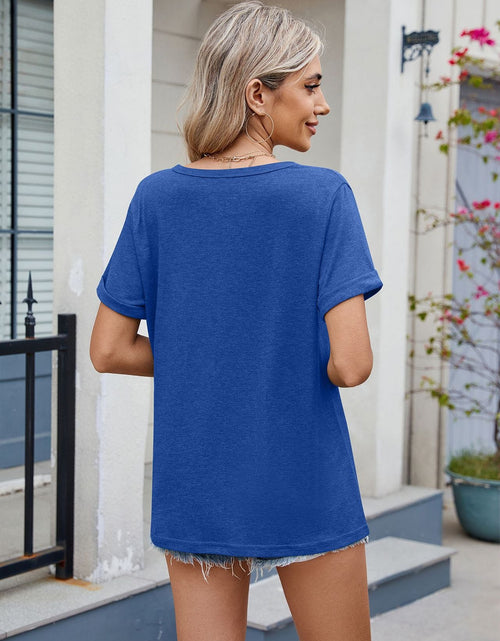 Load image into Gallery viewer, Florira Notched Short Sleeve T-Shirt
