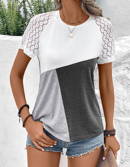 Load image into Gallery viewer, Ivy Lane Color Block Raglan Sleeve Round Neck Tee
