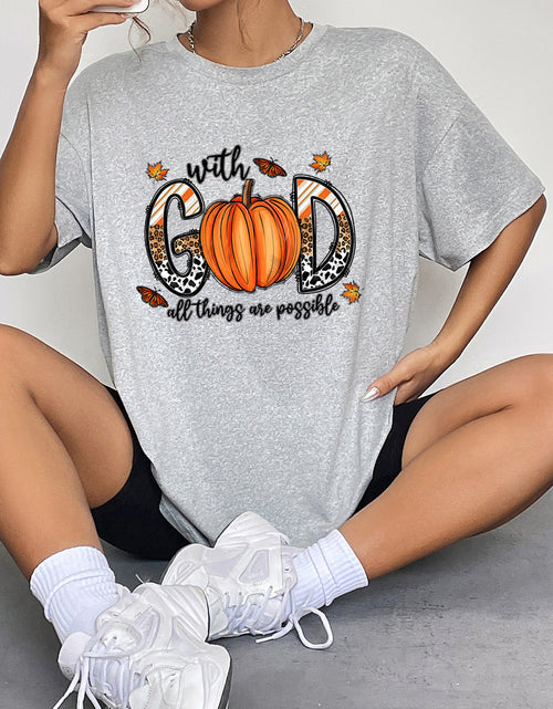 Load image into Gallery viewer, Round Neck Short Sleeve Graphic T-Shirt
