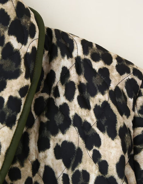 Load image into Gallery viewer, Leopard Open Front Long Sleeve Outerwear
