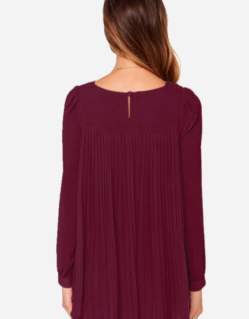 Load image into Gallery viewer, Ivy Lane Full Size Round Neck Back Pleated Blouse
