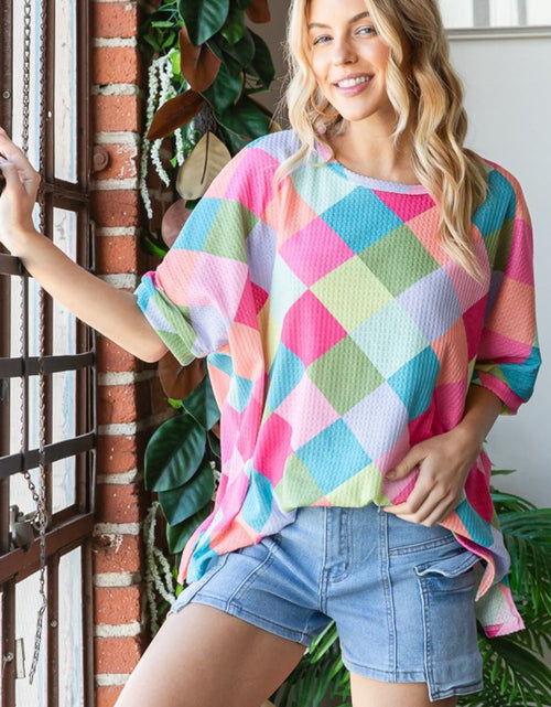 Load image into Gallery viewer, HOPELY Color Block Waffle Oversized T-Shirt

