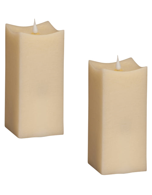Load image into Gallery viewer, Simplux LED Squared Candle with Moving Flame and Remote (Set of 2)
