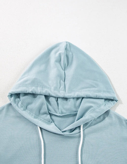 Load image into Gallery viewer, Drawstring Ruffled Dropped Shoulder Long Sleeve Hoodie

