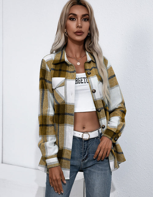 Load image into Gallery viewer, Ivy Lane Plaid Button Up Flannel Shirt
